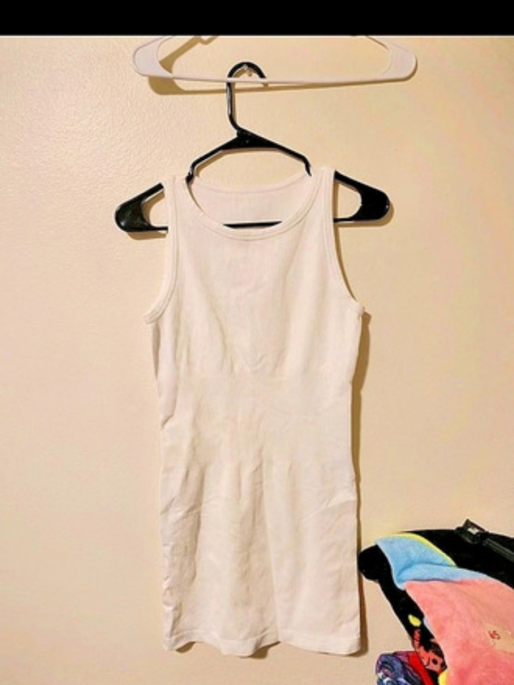 OQQ Ribbed Mini Dress in White Size Large